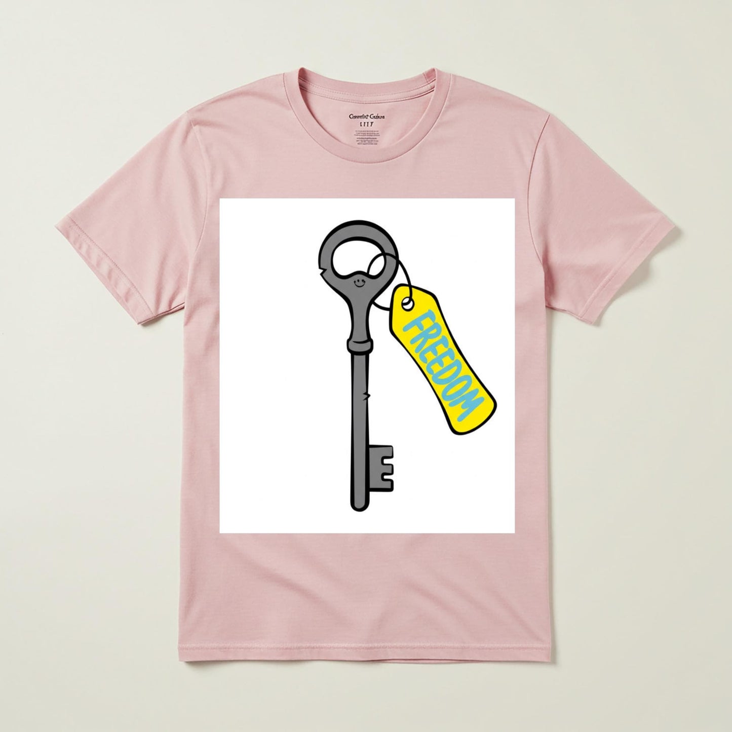 Freedom Key T-Shirt Unisex Garment-Dyed Tee Symbolic Liberation Independence Motivational Uplifting Positive Message Graphic Apparel Gift