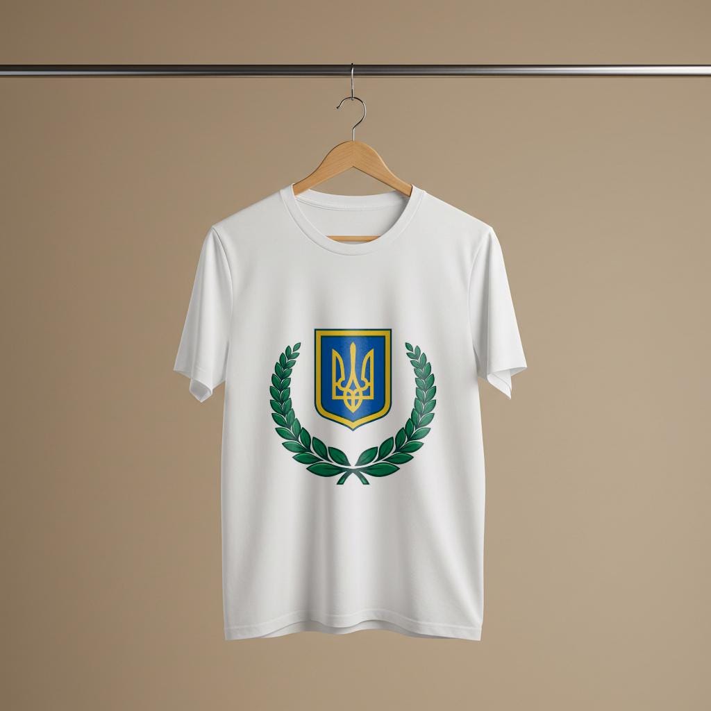 Ukrainian Trident T-Shirt | Stand With Ukraine Support Shirt | Patriotic Ukrainian Apparel | Unisex Garment-Dyed Tee | Freedom's Emblem
