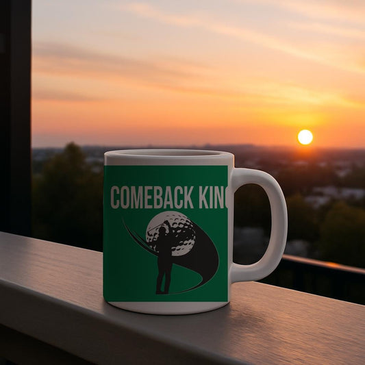 Comeback King Golf Mug | Motivational Golfer Gift | Inspirational Sports Fan Mug | Triumph Victory Determination Dad Grandpa Coach Present