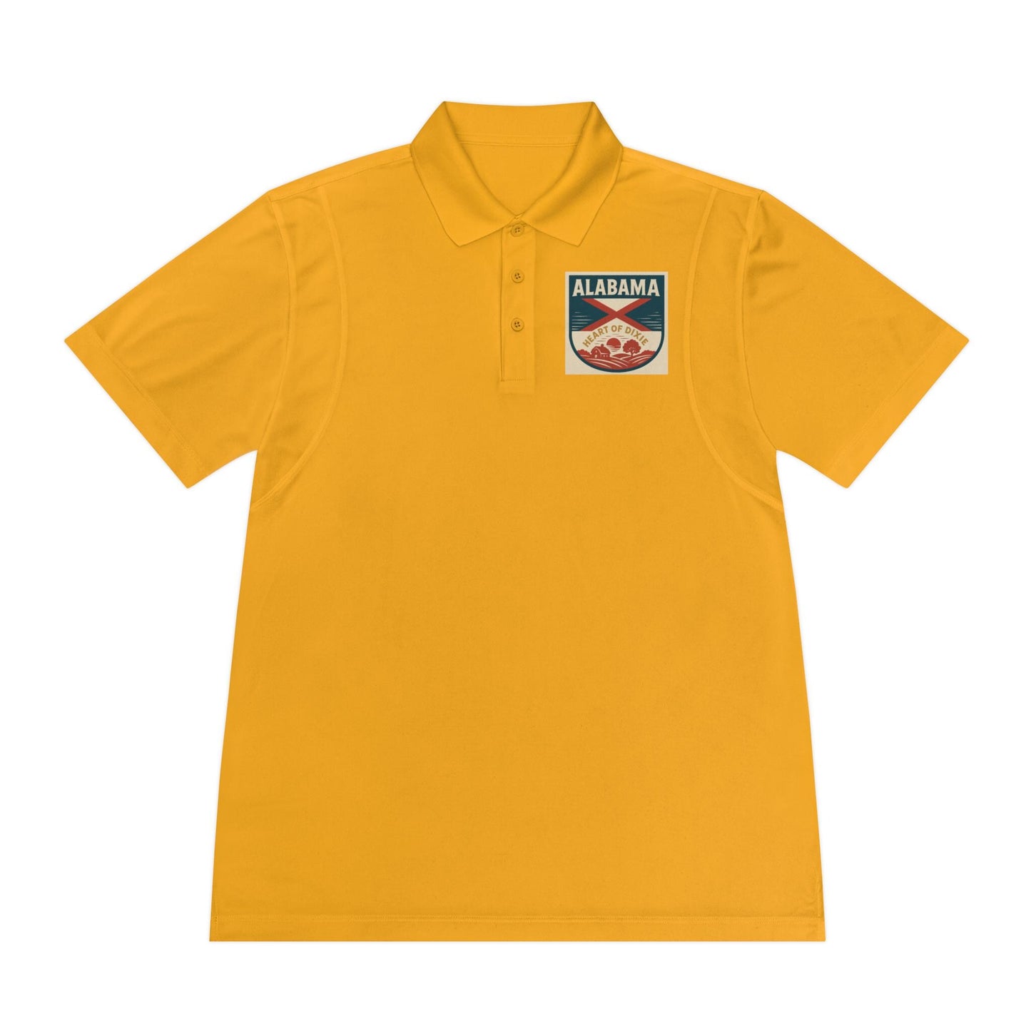 Alabama "Heart of Dixie" Sport Polo Shirt - Moisture-Wicking Lightweight Men's Golf Shirt - Athletic Fit, Classic Southern Style