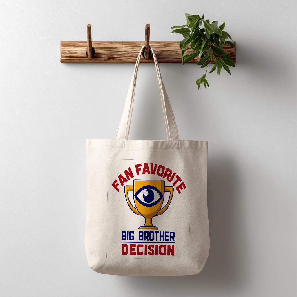 Fan Favorite Big Brother Decision Tote Bag | Reality TV Show Fan Merchandise | Iconic Eye Logo Pop Culture Gift | Durable Cotton Canvas