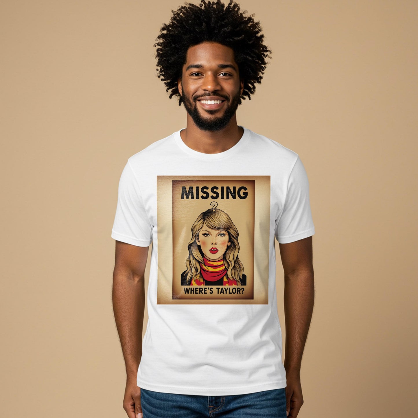 Where's Taylor Swift Missing Poster T-Shirt | Vintage Style Swiftie Fan Apparel | Unisex Garment Dyed Pop Culture Graphic Tee Gift