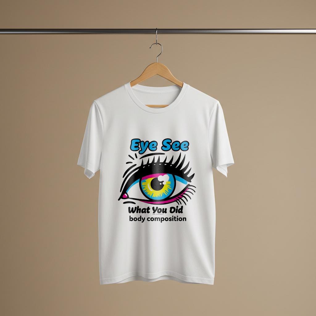 Unisex Pop Art Eye Graphic Tee | CMYK Color Funny Statement Shirt | Cheeky "Eye See What You Did" Design | Vibrant Expressive Apparel Gift