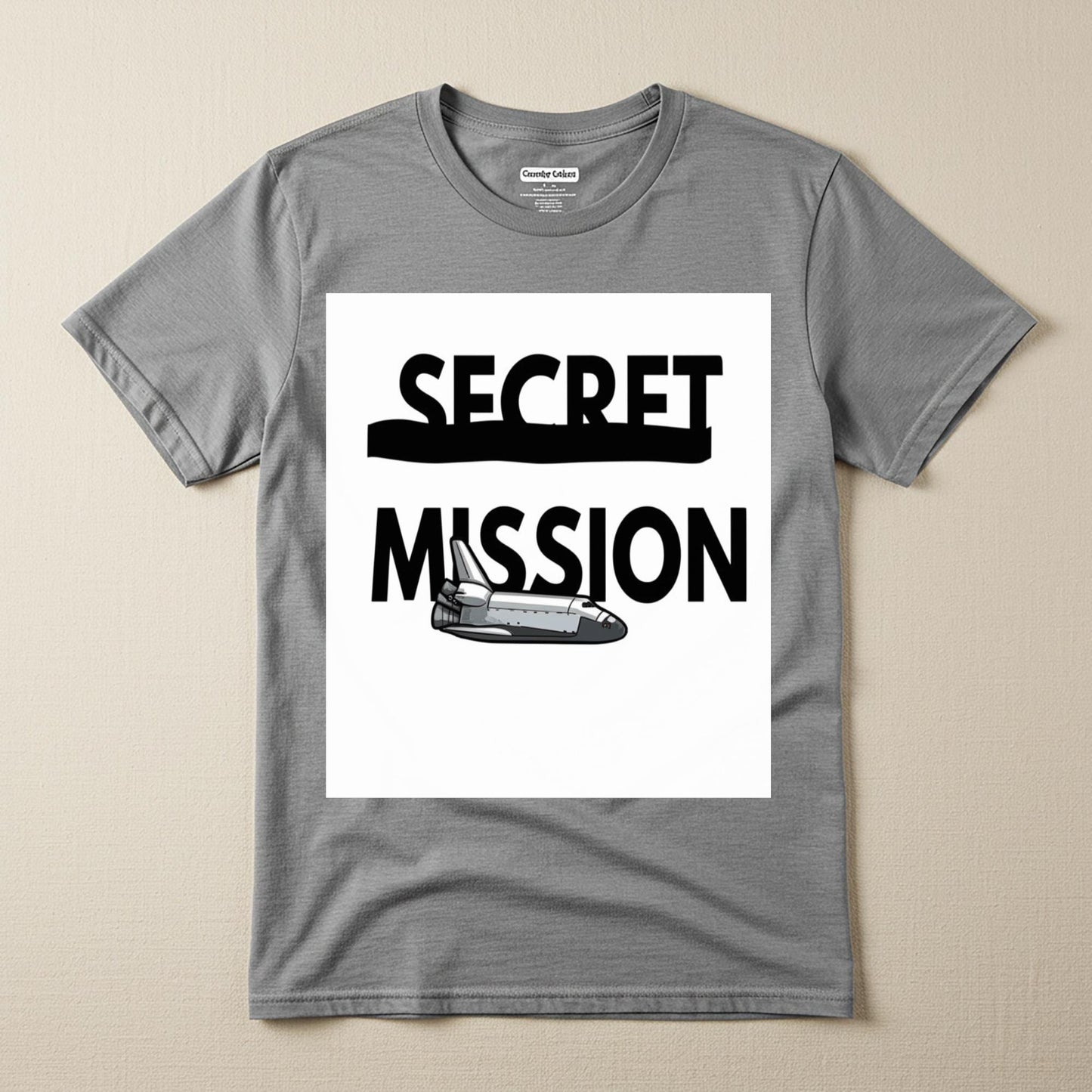 Secret Mission Space Shuttle Tee | Unisex Garment-Dyed T-Shirt | Kids & Adult Astronaut Mission Shirt | Sci-Fi Adventure Graphic Apparel