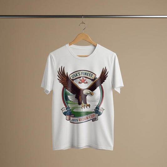 USA's Finest Ryder Cup 2025 Unisex Garment-Dyed T-shirt | Patriotic Bald Eagle Golf Fan Apparel | Commemorative Tee Gift for Golfers & Fans