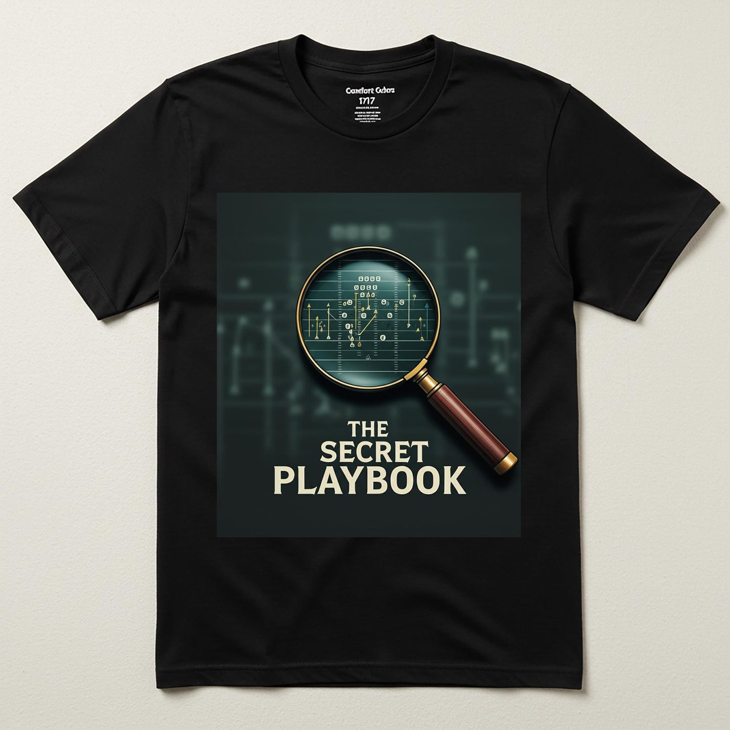 Secret Playbook Football Strategy T-Shirt | Game Plan Coach Gift | Tactical Sports Fan Apparel | Garment-Dyed Unisex Tee for Avid Fans