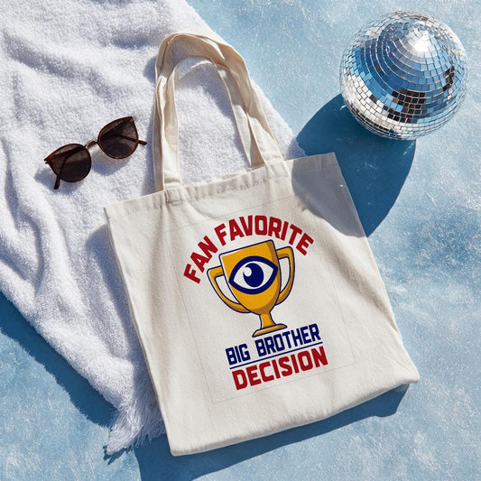 Fan Favorite Big Brother Decision Tote Bag | Reality TV Show Fan Merchandise | Iconic Eye Logo Pop Culture Gift | Durable Cotton Canvas