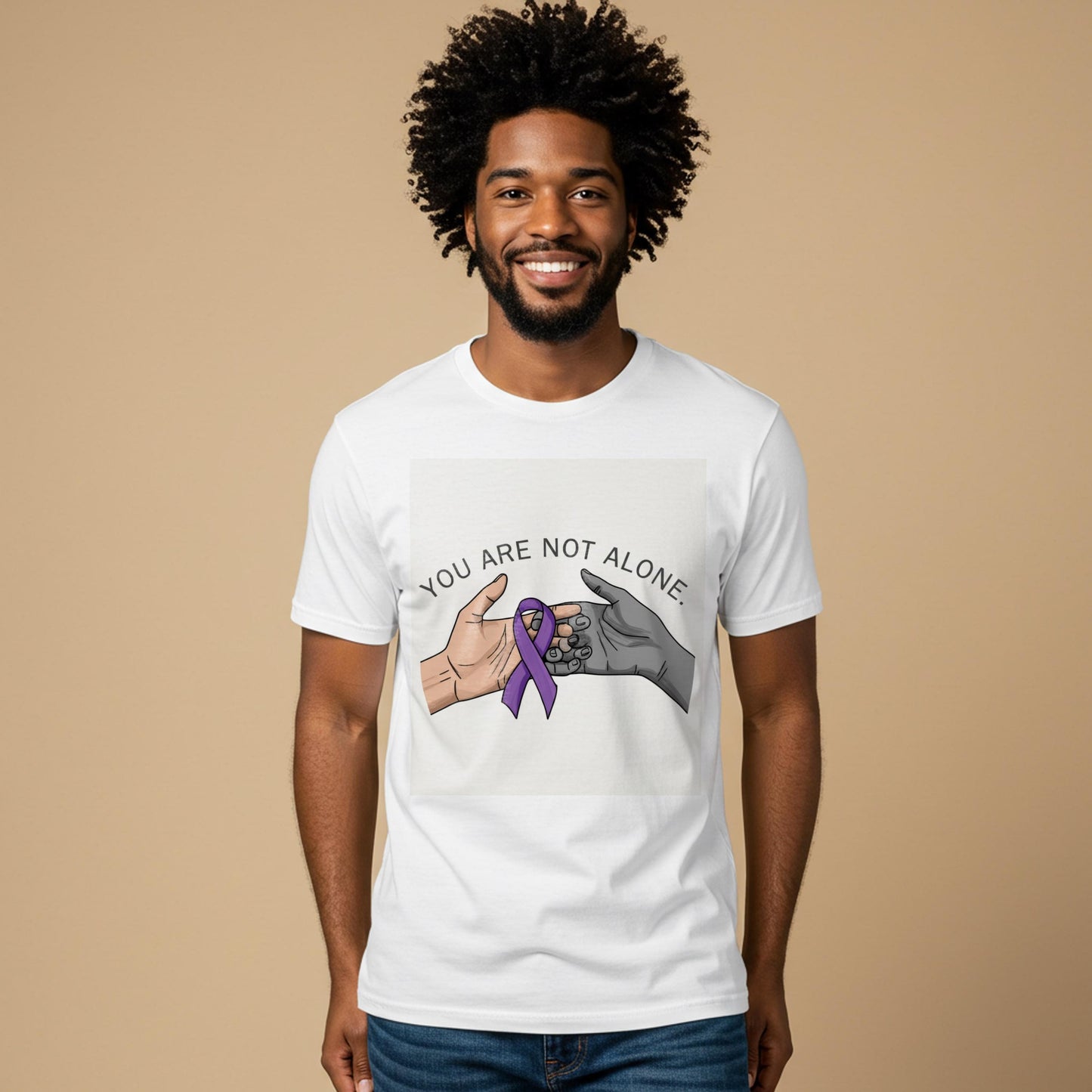 Unisex Garment-Dyed T-shirt | Purple Ribbon Awareness Tee | Mental Health Support | Chronic Illness Solidarity | You Are Not Alone Gift