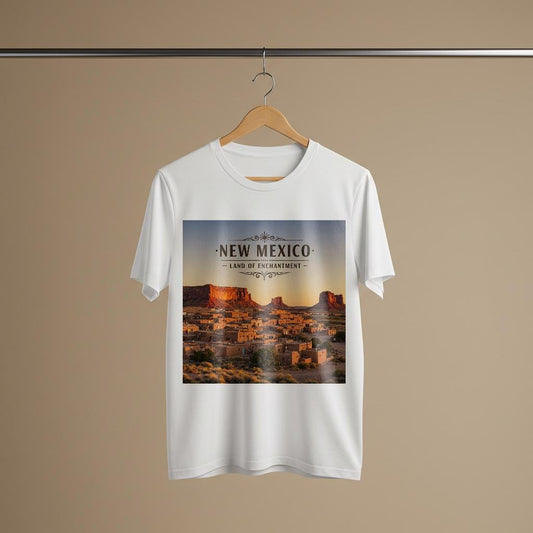 New Mexico Land of Enchantment T-Shirt | Southwestern Desert Landscape Tee | Vintage Style Travel Tee | State Pride Garment-Dyed Unisex