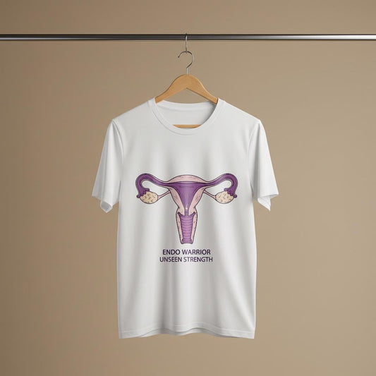 Endo Warrior Unseen Strength T-shirt | Endometriosis Awareness Apparel | Chronic Illness Support Tee | Uterus Art Design | Empowering Gift