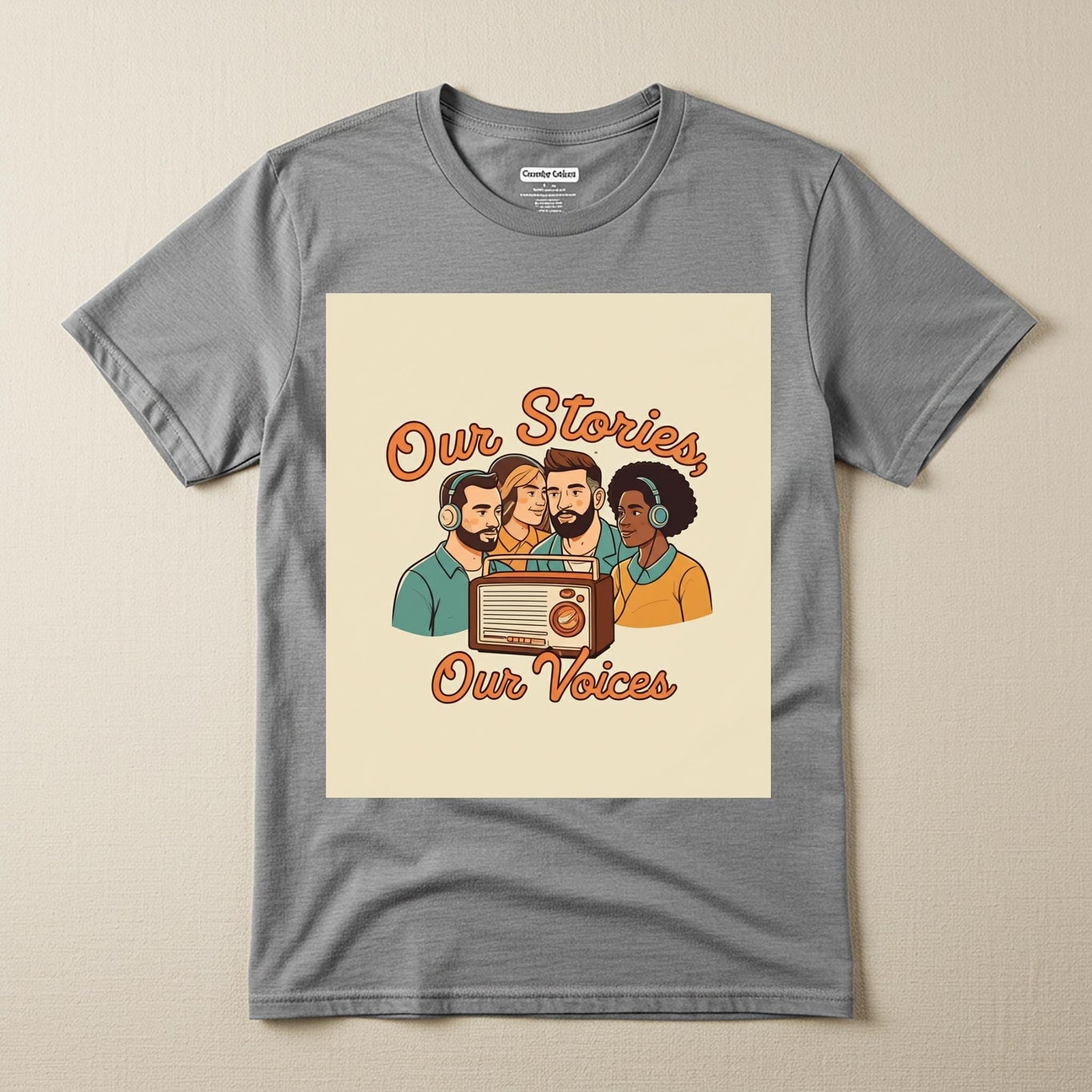 Our Stories Our Voices Unisex Garment-Dyed T-shirt | Podcast Radio Enthusiast Gift | Retro Vintage Graphic Tee | Community Diversity