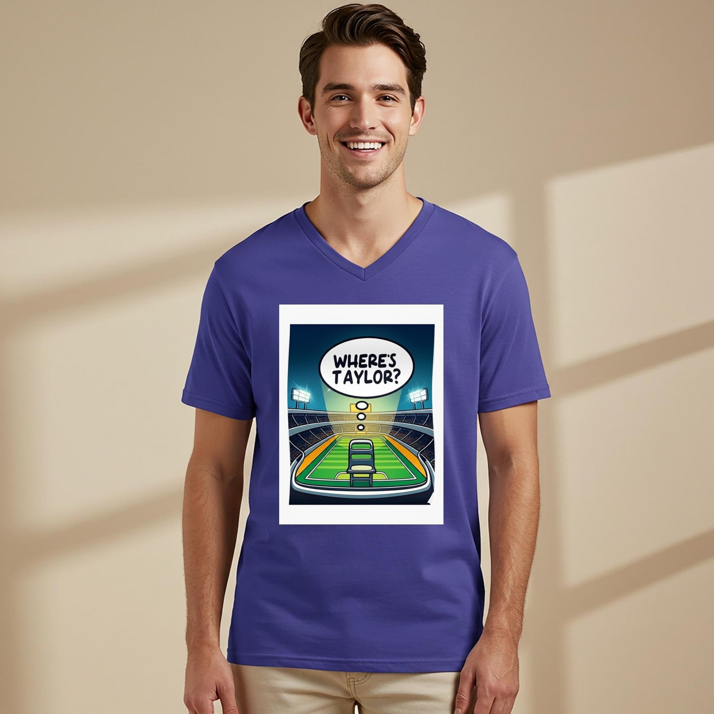 Where's Taylor Football Tee | Funny Game Day Shirt | Swiftie Fan Apparel | Pop Culture Humor | Unisex V-Neck Gift for Sports Lovers and Fans