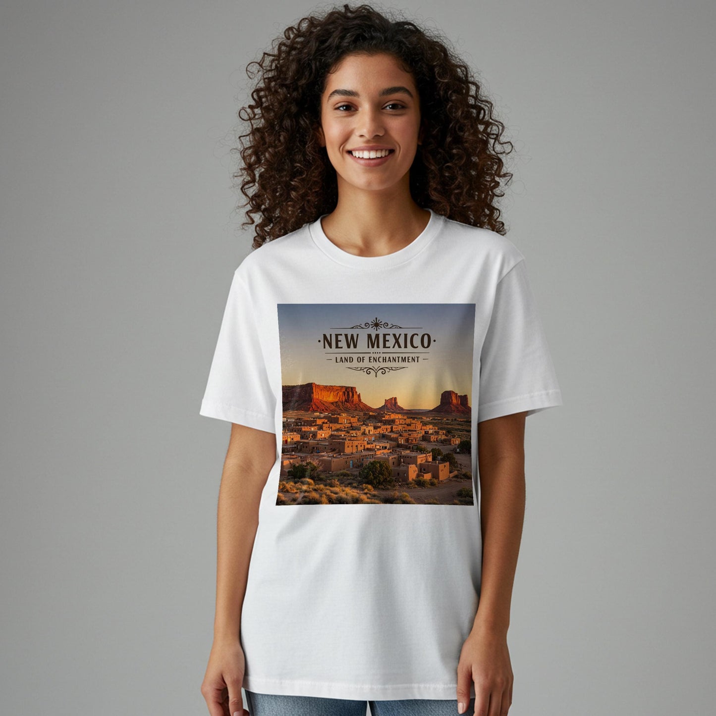 New Mexico Land of Enchantment T-Shirt | Southwestern Desert Landscape Tee | Vintage Style Travel Tee | State Pride Garment-Dyed Unisex