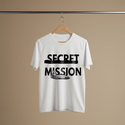 Secret Mission Space Shuttle Tee | Unisex Garment-Dyed T-Shirt | Kids & Adult Astronaut Mission Shirt | Sci-Fi Adventure Graphic Apparel