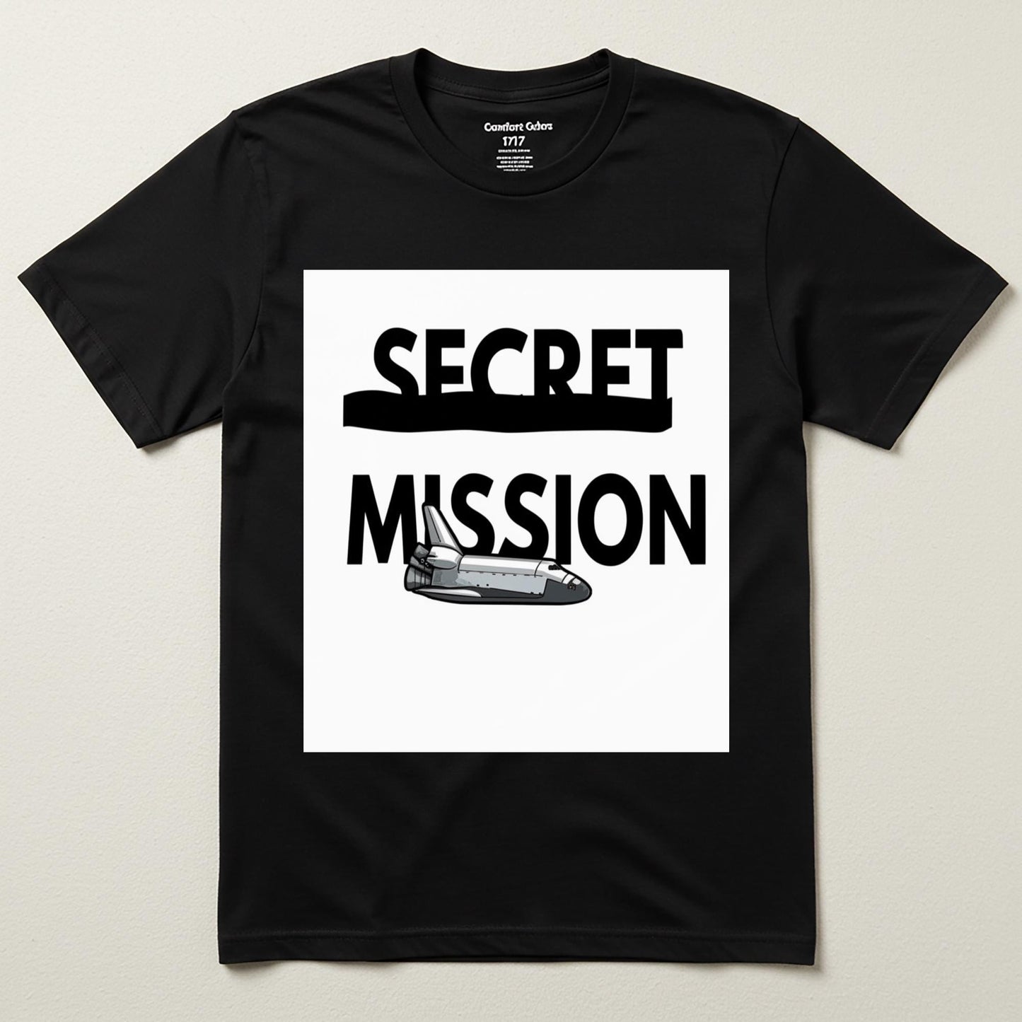 Secret Mission Space Shuttle Tee | Unisex Garment-Dyed T-Shirt | Kids & Adult Astronaut Mission Shirt | Sci-Fi Adventure Graphic Apparel