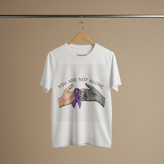 Unisex Garment-Dyed T-shirt | Purple Ribbon Awareness Tee | Mental Health Support | Chronic Illness Solidarity | You Are Not Alone Gift