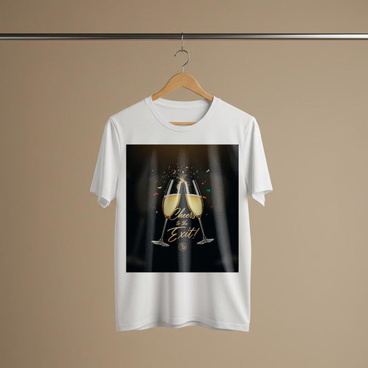 Cheers to the Exit T-Shirt | Farewell Gift for Retirement, Graduation, New Job | Celebration Apparel for New Beginnings & Milestones