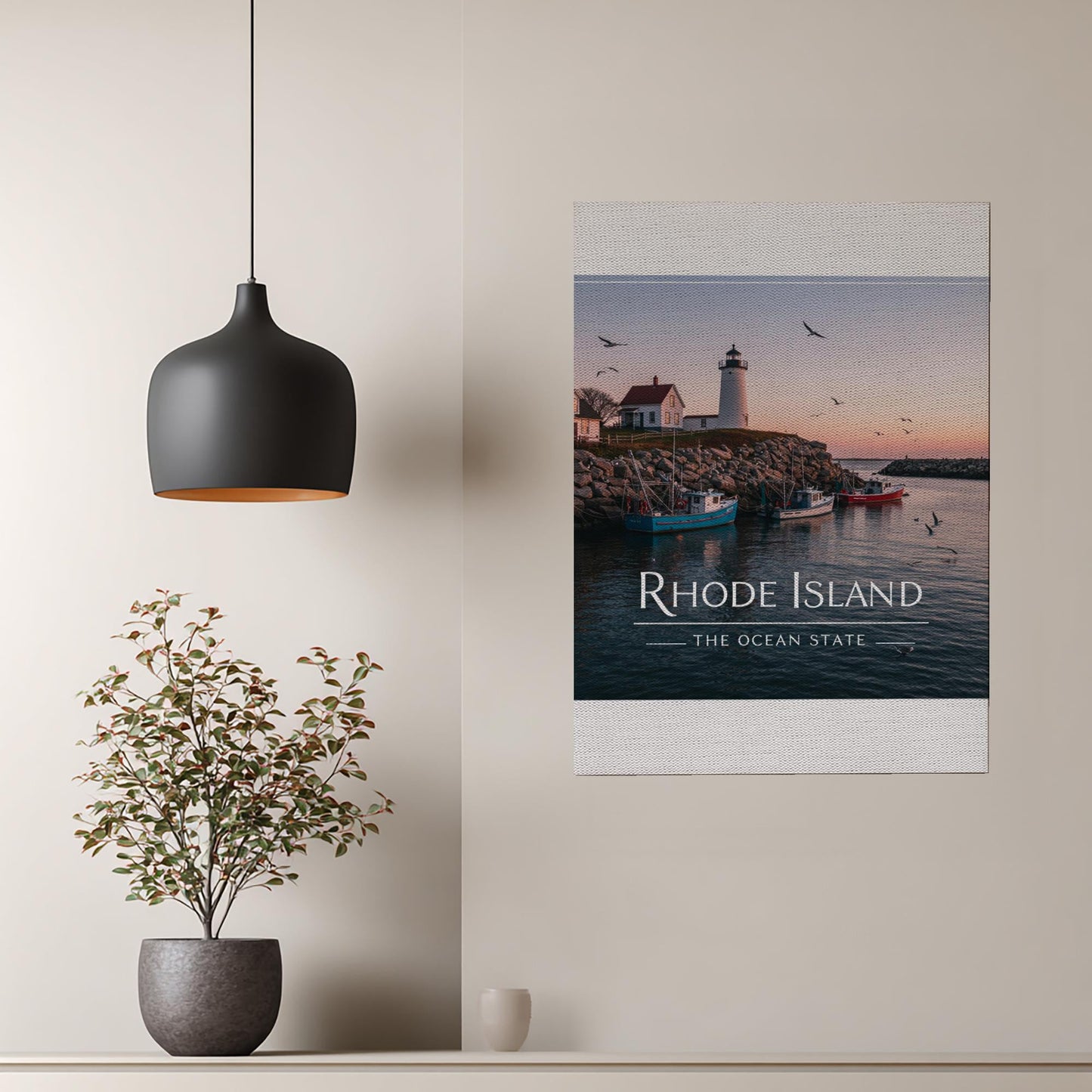 Rhode Island Lighthouse Canvas Print | Ocean State Coastal Seascape Wall Art | Nautical Home Decor | Serene New England Travel Gift