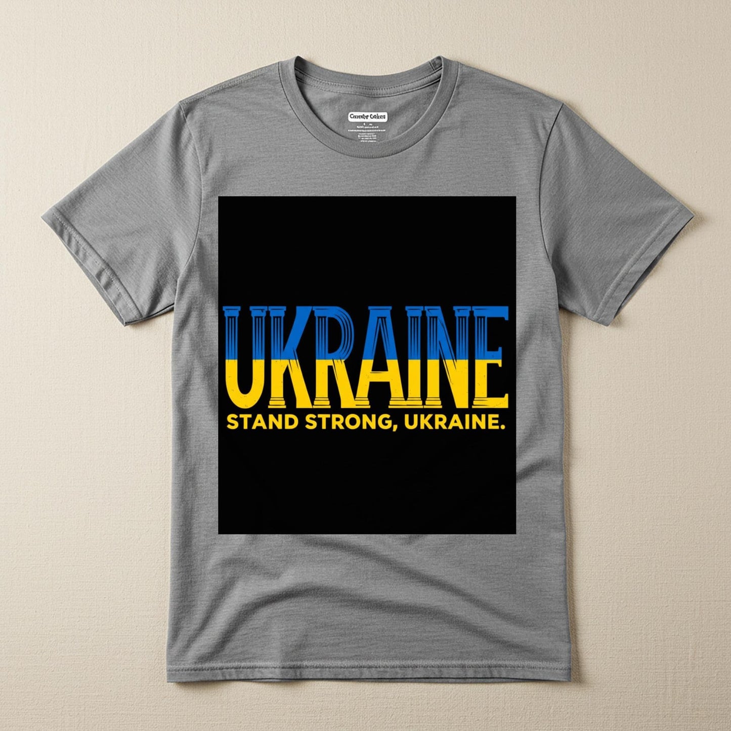 Unisex Garment-Dyed Ukraine Stand Strong T-Shirt | Ukrainian Flag Colors Tee | Support Ukraine Apparel | Patriotic Pride Gift for Solidarity