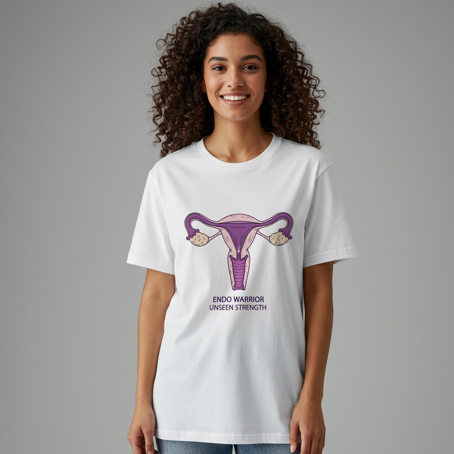 Endo Warrior Unseen Strength T-shirt | Endometriosis Awareness Apparel | Chronic Illness Support Tee | Uterus Art Design | Empowering Gift