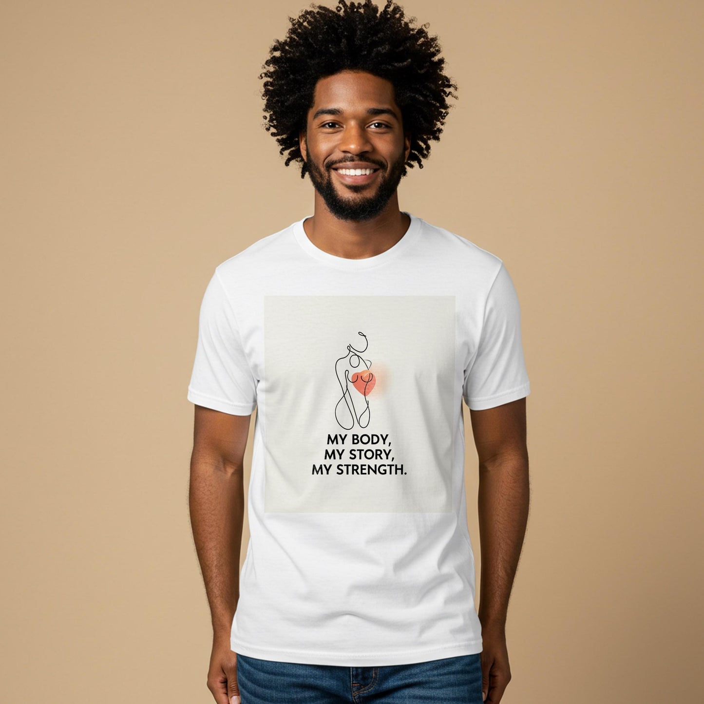 My Body My Story My Strength Unisex Garment-Dyed T-shirt | Empowering Self-Love Apparel | Minimalist Line Art Tee | Body Positivity Gift