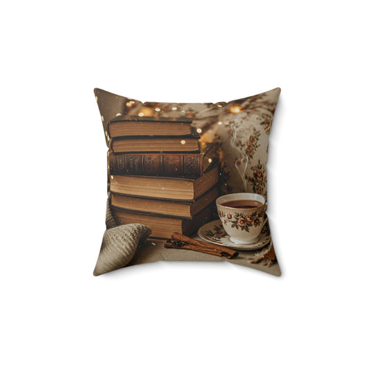 Cozy Book Nook Throw Pillow - Literary Decor for Book Lovers & Reading Corners