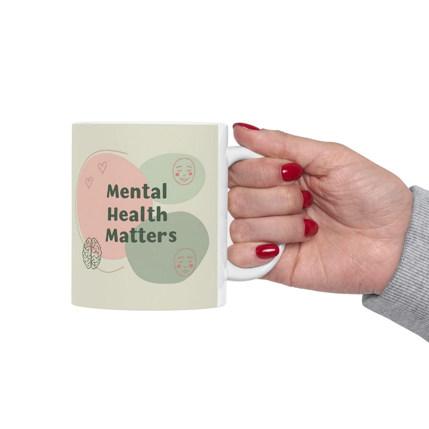 Mental Health Matters Mug - Inspirational Self-Care Coffee Cup for Morning Motivation