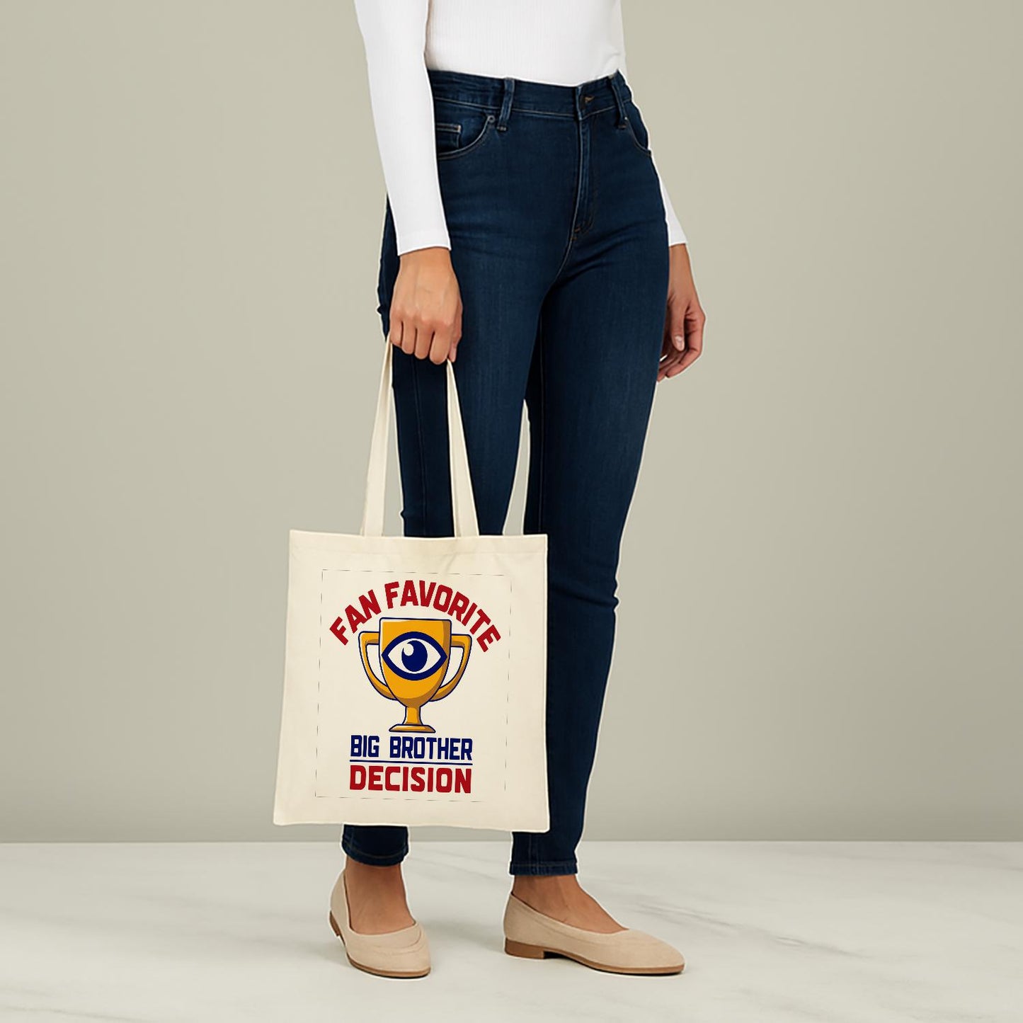 Fan Favorite Big Brother Decision Tote Bag | Reality TV Show Fan Merchandise | Iconic Eye Logo Pop Culture Gift | Durable Cotton Canvas