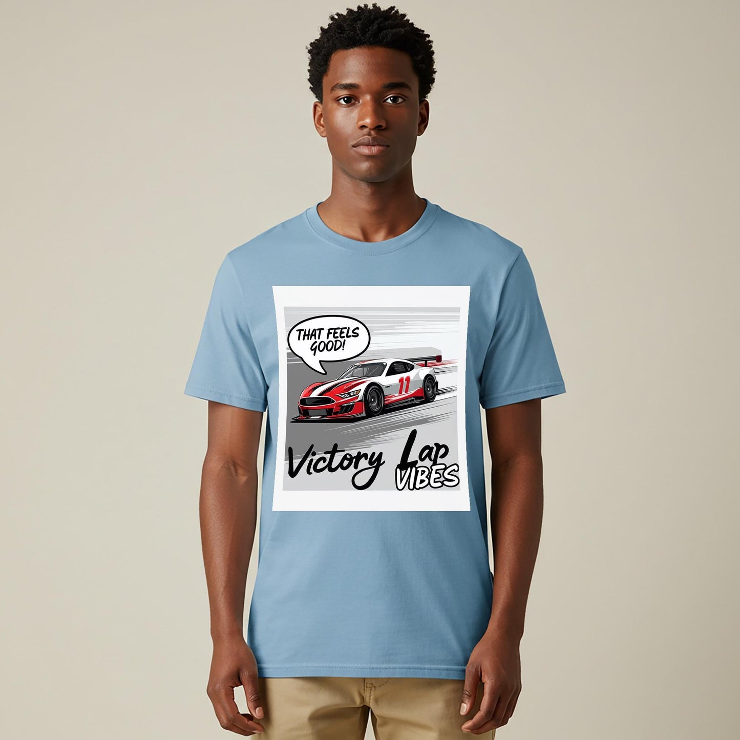 Unisex Garment-Dyed Race Car T-Shirt | Victory Lap Vibes Sports Car Graphic Tee | Motorsports Fan Apparel | Adrenaline Speed Enthusiast Gift