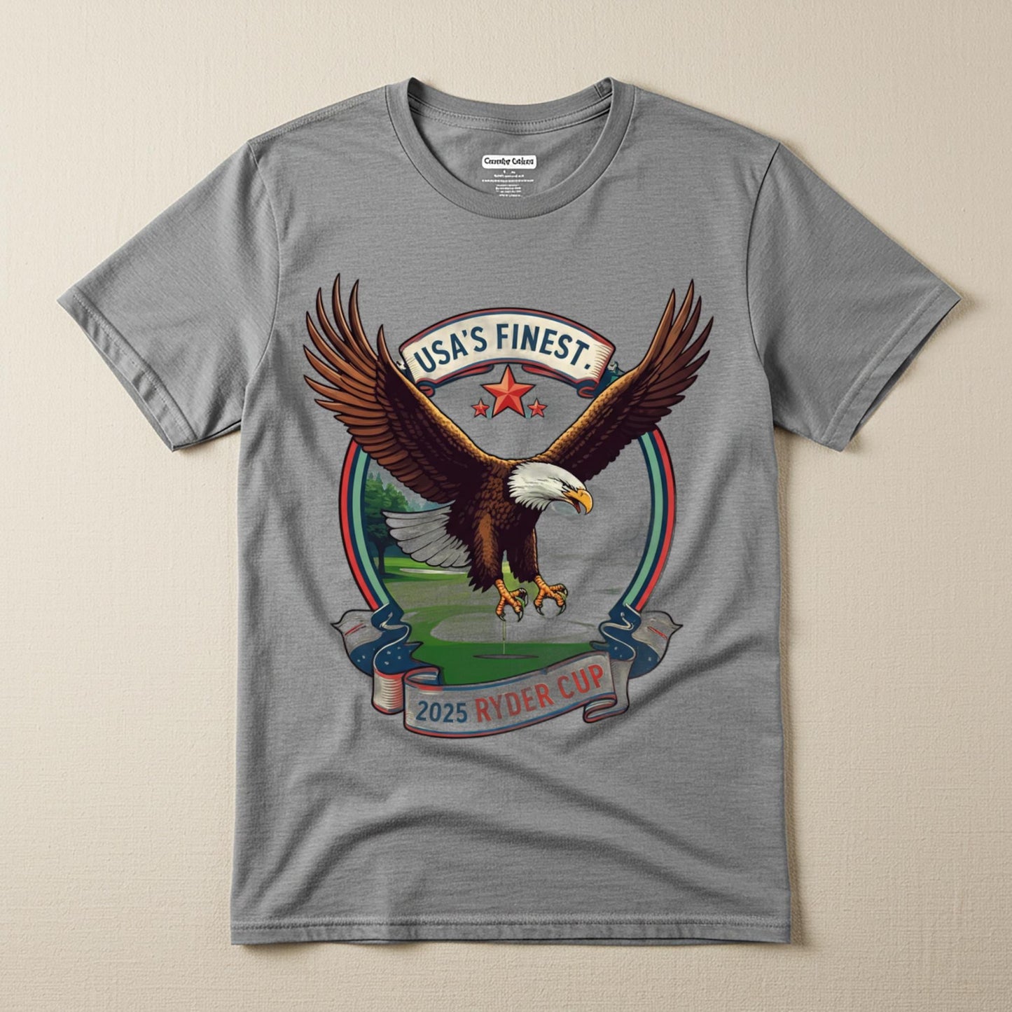 USA's Finest Ryder Cup 2025 Unisex Garment-Dyed T-shirt | Patriotic Bald Eagle Golf Fan Apparel | Commemorative Tee Gift for Golfers & Fans