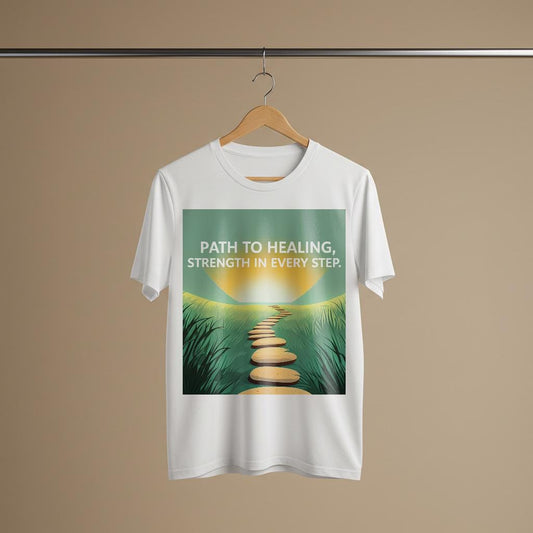 Healing Journey Unisex T-shirt | Strength In Every Step Motivational Garment-Dyed Tee | Inspirational Recovery & Personal Growth Gift