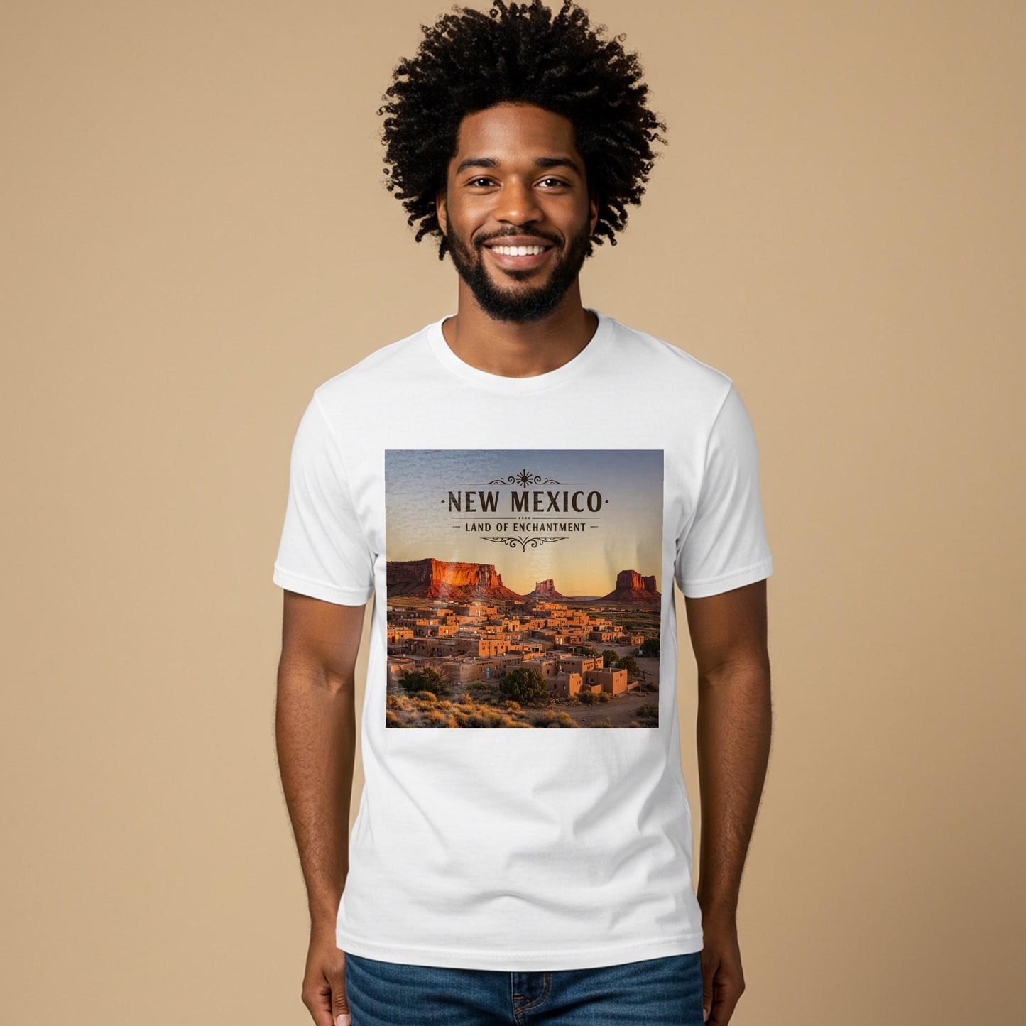 New Mexico Land of Enchantment T-Shirt | Southwestern Desert Landscape Tee | Vintage Style Travel Tee | State Pride Garment-Dyed Unisex