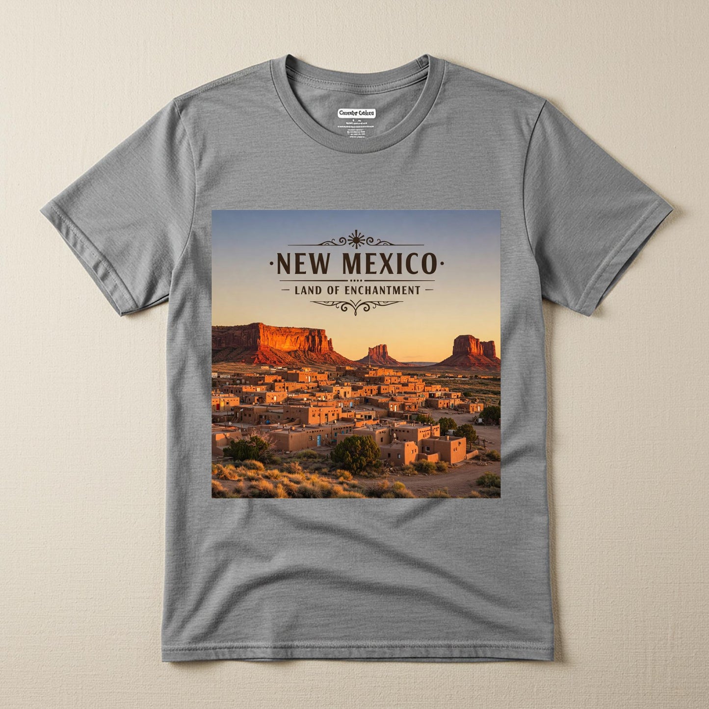 New Mexico Land of Enchantment T-Shirt | Southwestern Desert Landscape Tee | Vintage Style Travel Tee | State Pride Garment-Dyed Unisex