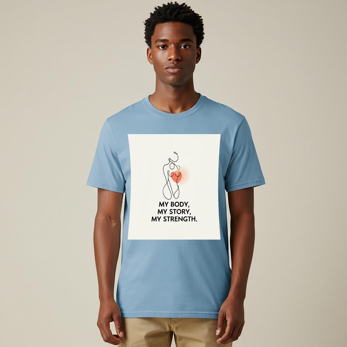 My Body My Story My Strength Unisex Garment-Dyed T-shirt | Empowering Self-Love Apparel | Minimalist Line Art Tee | Body Positivity Gift