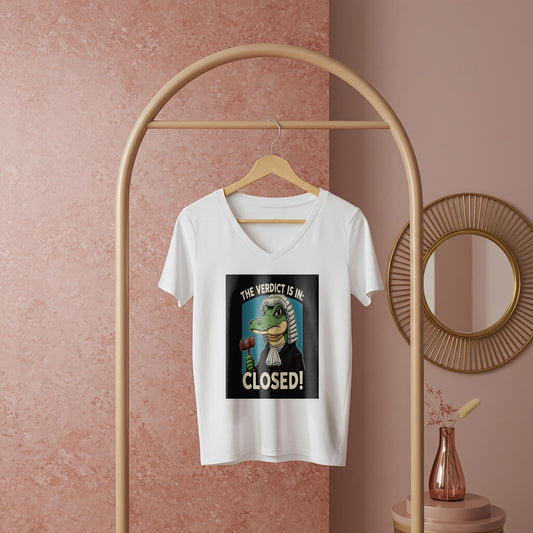 Gavel Gator Judge Tee | Funny Lawyer Gift | Verdict Closed Shirt | Case Closed Legal Humor Apparel | Witty Law Student | Unisex V-Neck