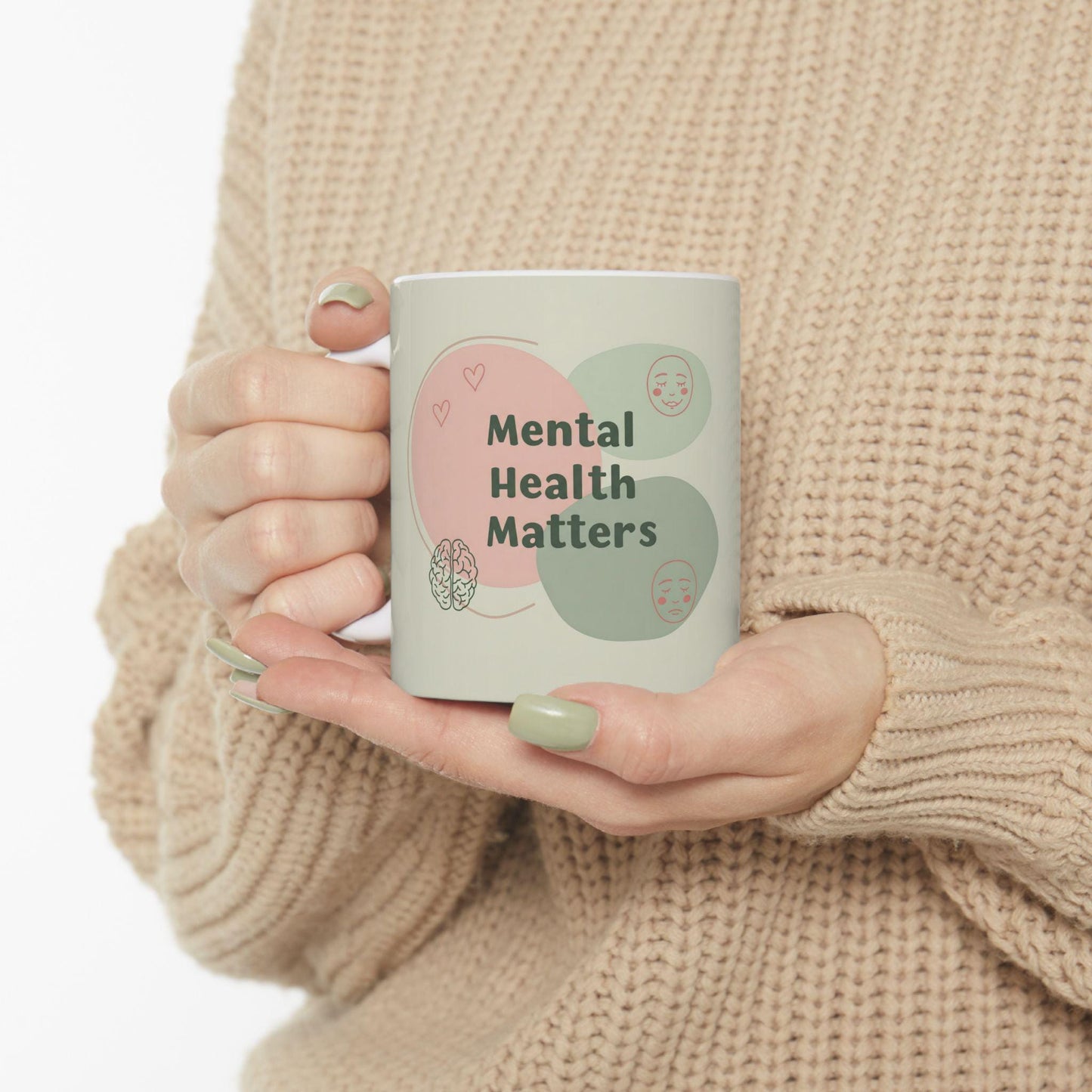 Mental Health Matters Mug - Inspirational Self-Care Coffee Cup for Morning Motivation