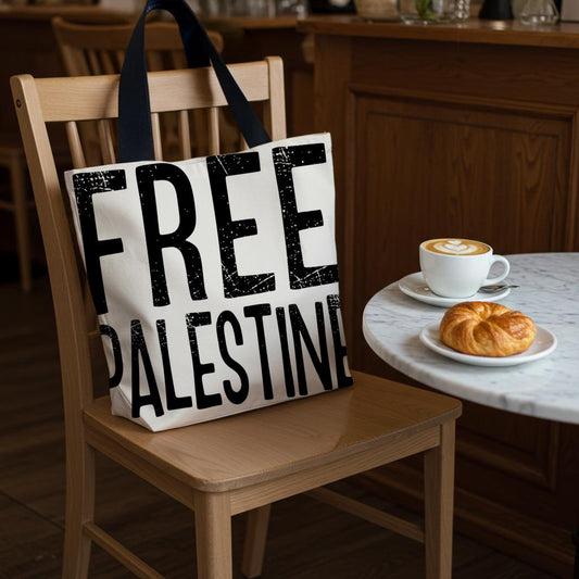 Free Palestine Tote Bag | Palestine Solidarity Activist Statement Bag | Human Rights Advocacy Protest Accessory | Reusable Shopping Tote