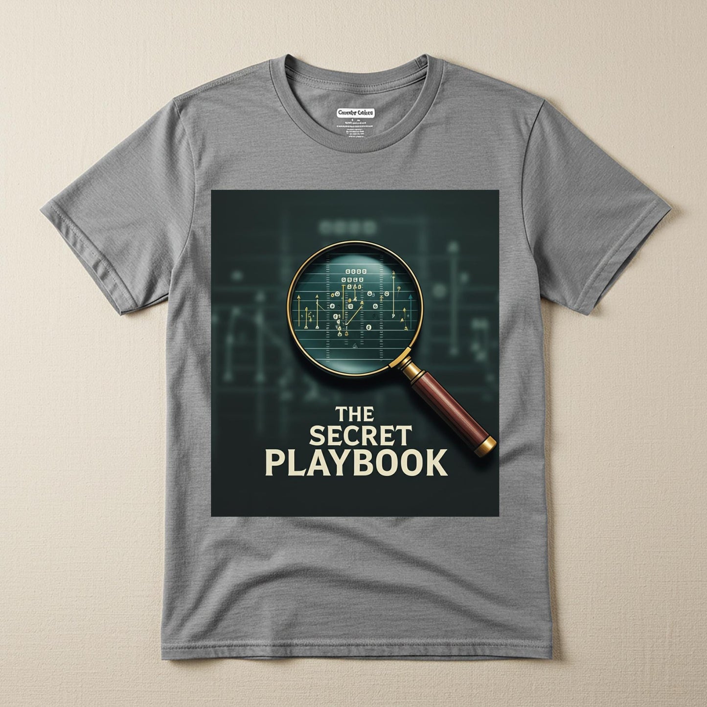 Secret Playbook Football Strategy T-Shirt | Game Plan Coach Gift | Tactical Sports Fan Apparel | Garment-Dyed Unisex Tee for Avid Fans
