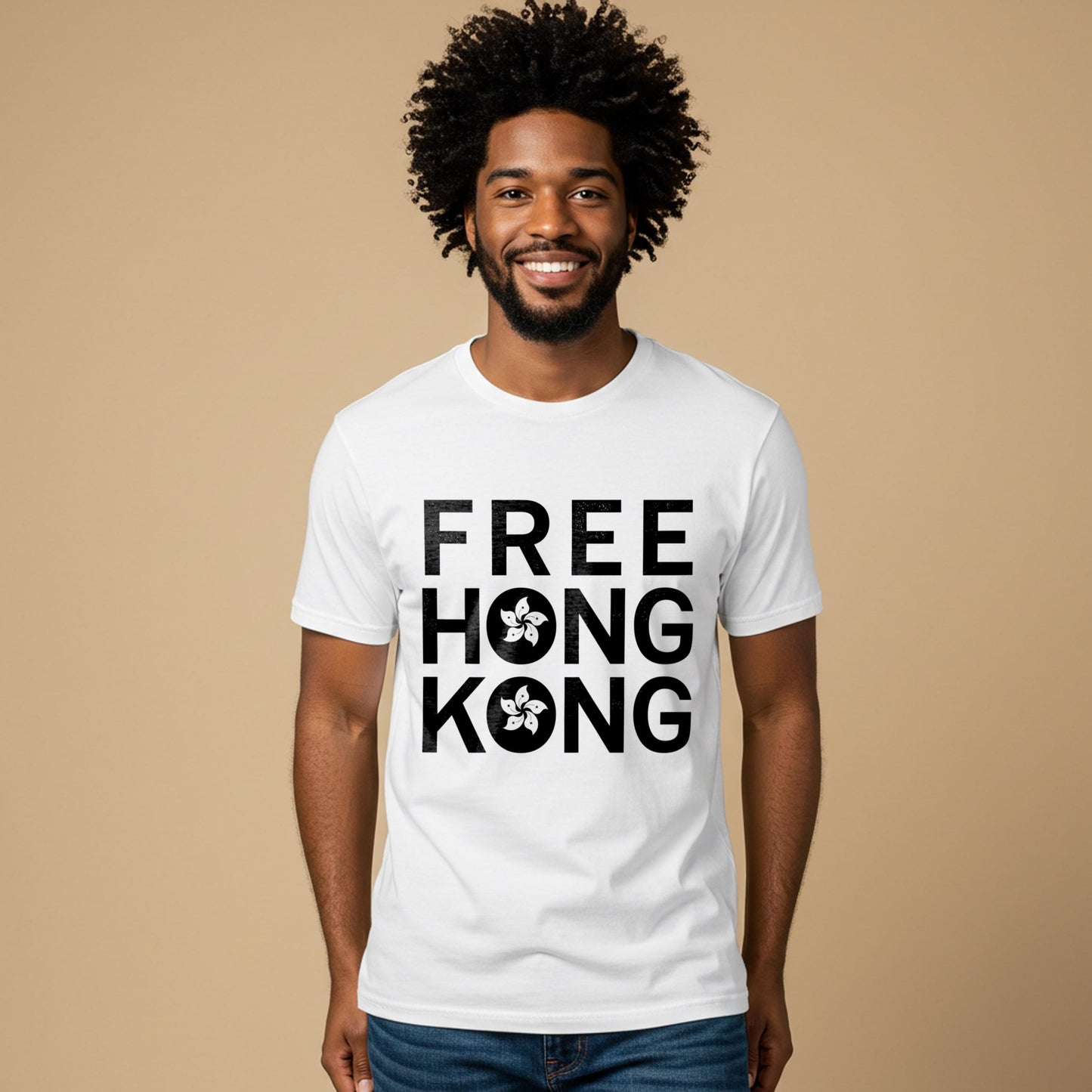 Free Hong Kong T-Shirt | Solidarity Bauhinia Flower Tee | Democracy Movement Apparel | Human Rights Activism Shirt | Unisex Garment Dyed Top