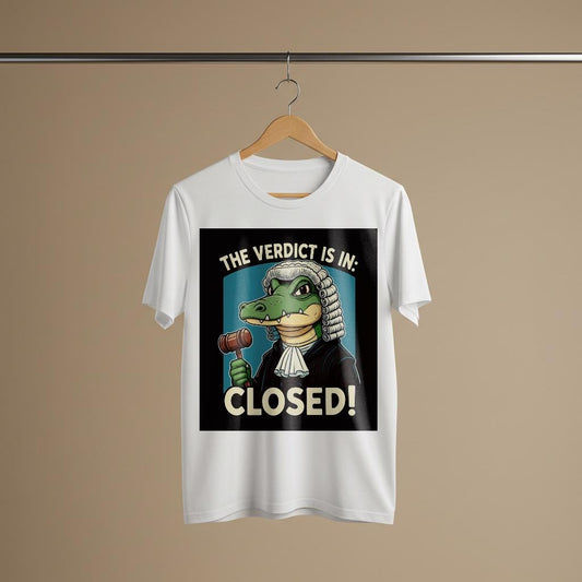 Gavel Gator Judge Alligator T-Shirt | Legal Humor Tee | Court Closed Verdict Is In Funny Lawyer Gift Law Student Witty Legal Design