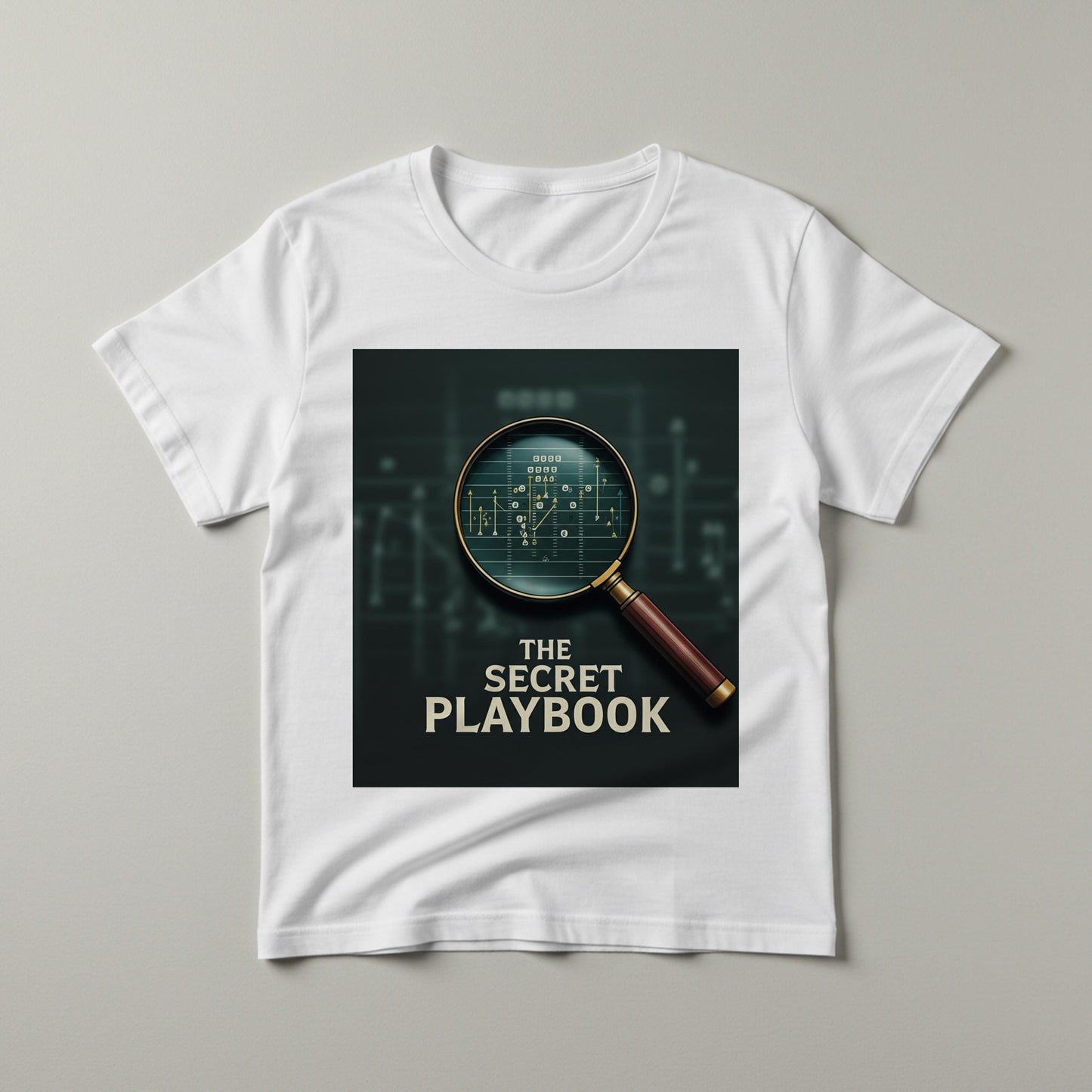 Secret Playbook Football Strategy T-Shirt | Game Plan Coach Gift | Tactical Sports Fan Apparel | Garment-Dyed Unisex Tee for Avid Fans