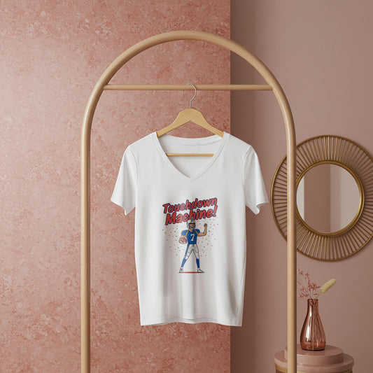 Touchdown Machine Football V-Neck Tee | Game Day Fan Apparel | Sports Victory Shirt | Unisex Athletic Top | Perfect Gift for Football Lovers