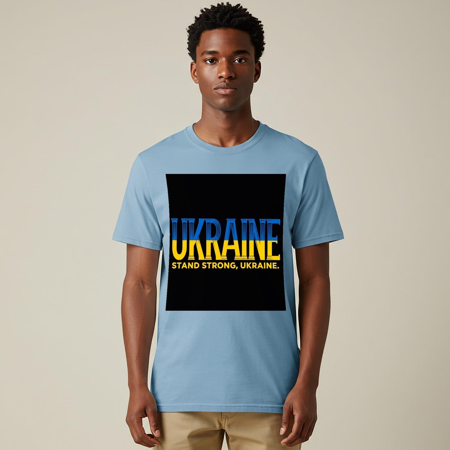 Unisex Garment-Dyed Ukraine Stand Strong T-Shirt | Ukrainian Flag Colors Tee | Support Ukraine Apparel | Patriotic Pride Gift for Solidarity
