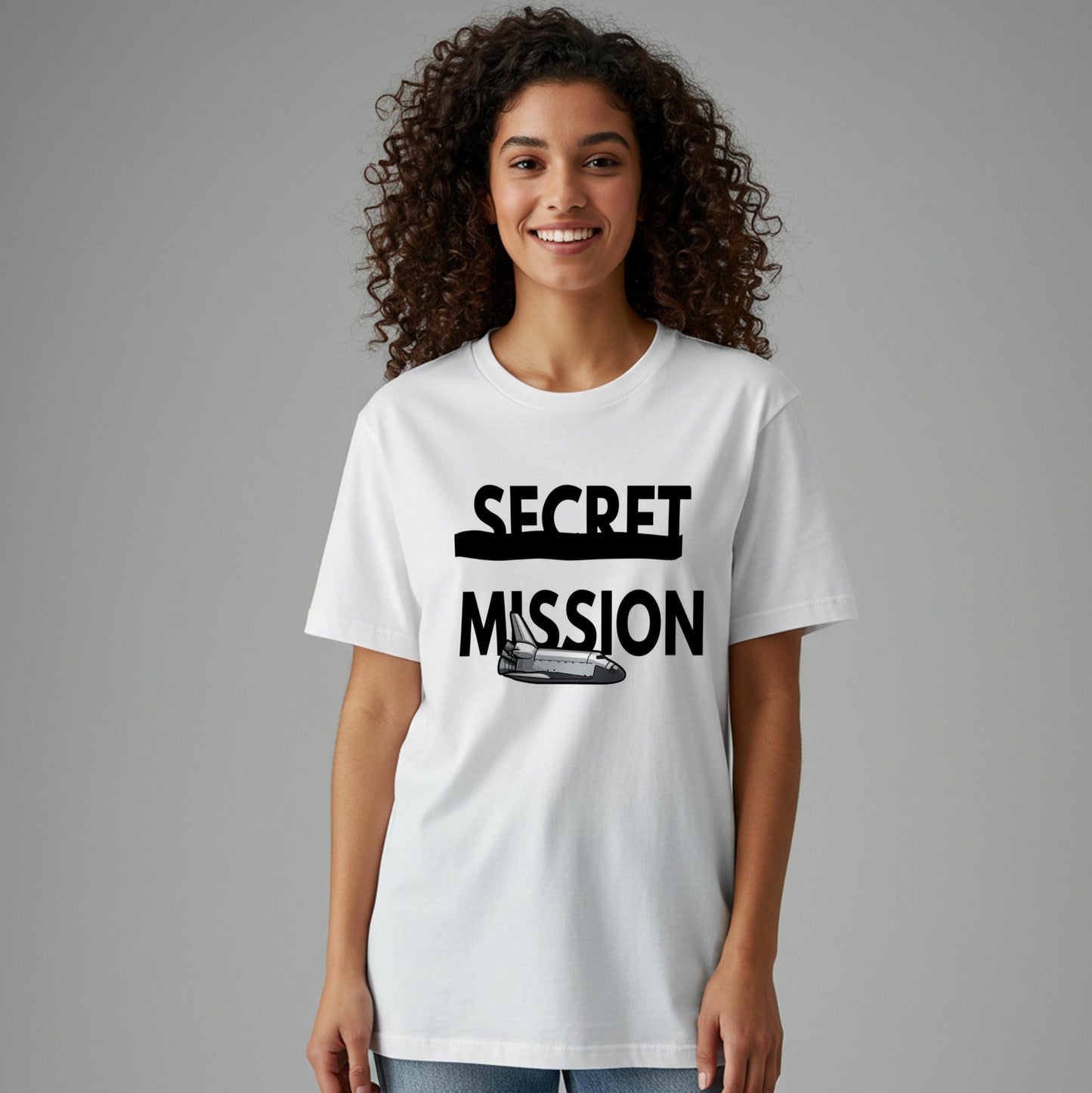 Secret Mission Space Shuttle Tee | Unisex Garment-Dyed T-Shirt | Kids & Adult Astronaut Mission Shirt | Sci-Fi Adventure Graphic Apparel