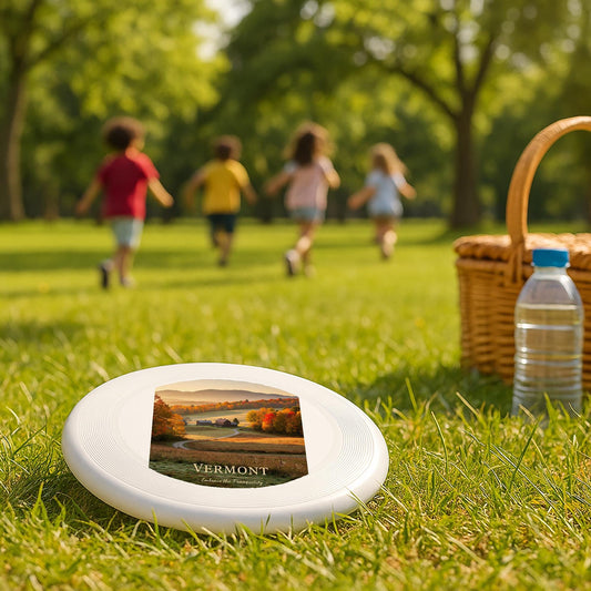 Wham-O Vermont Autumn Landscape Frisbee | Fall Foliage Scenic Flying Disc | Tranquil Rural Farmhouse Nature Gift | New England Souvenir