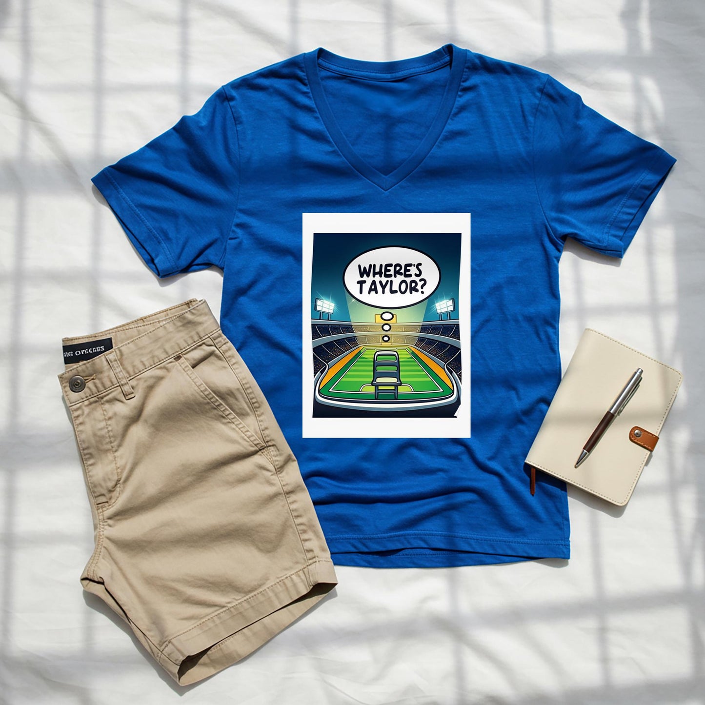Where's Taylor Football Tee | Funny Game Day Shirt | Swiftie Fan Apparel | Pop Culture Humor | Unisex V-Neck Gift for Sports Lovers and Fans
