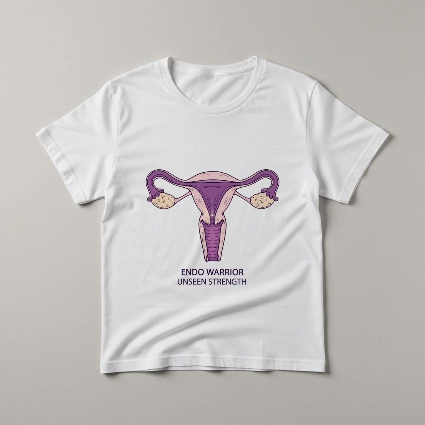 Endo Warrior Unseen Strength T-shirt | Endometriosis Awareness Apparel | Chronic Illness Support Tee | Uterus Art Design | Empowering Gift