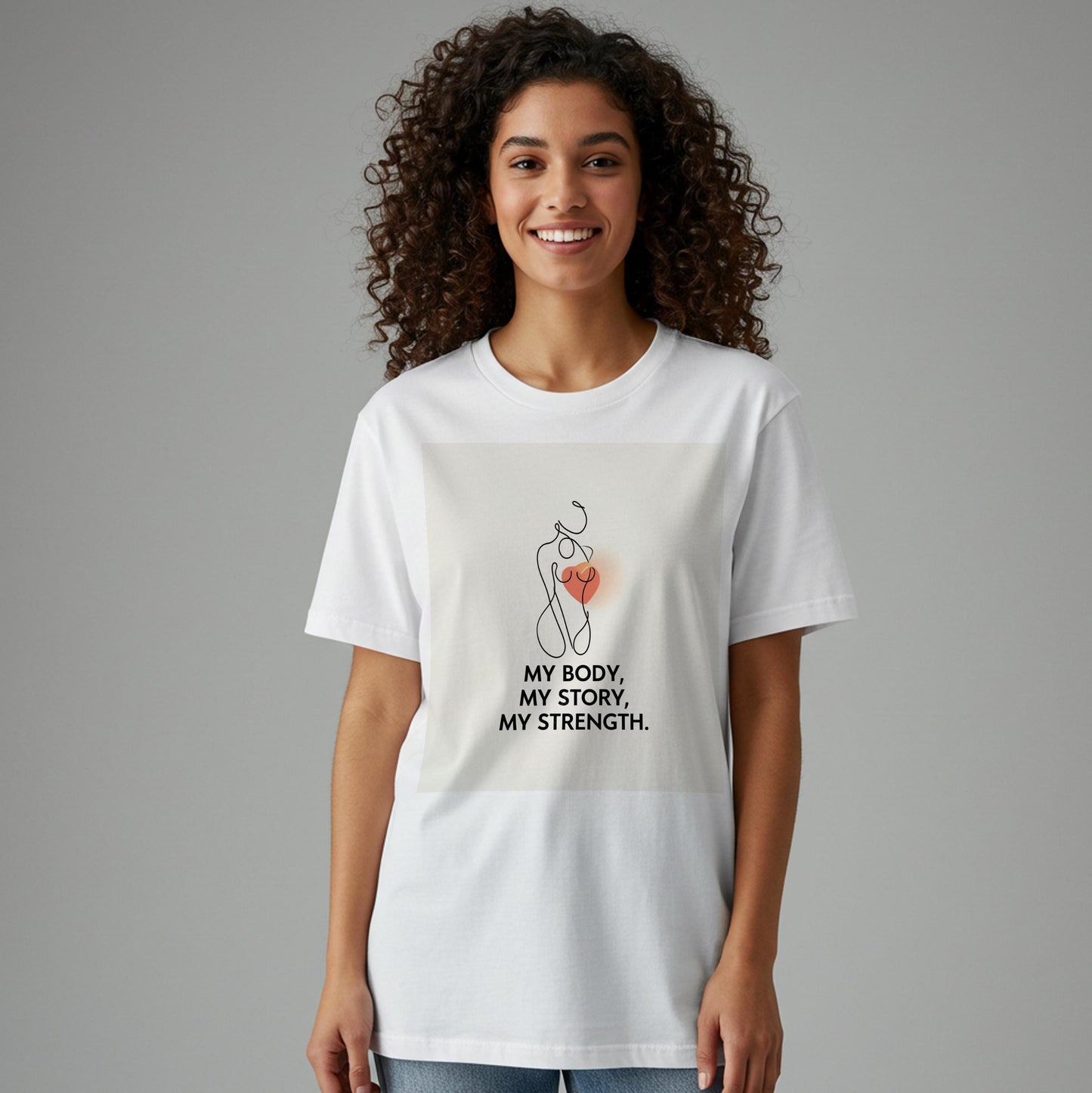 My Body My Story My Strength Unisex Garment-Dyed T-shirt | Empowering Self-Love Apparel | Minimalist Line Art Tee | Body Positivity Gift