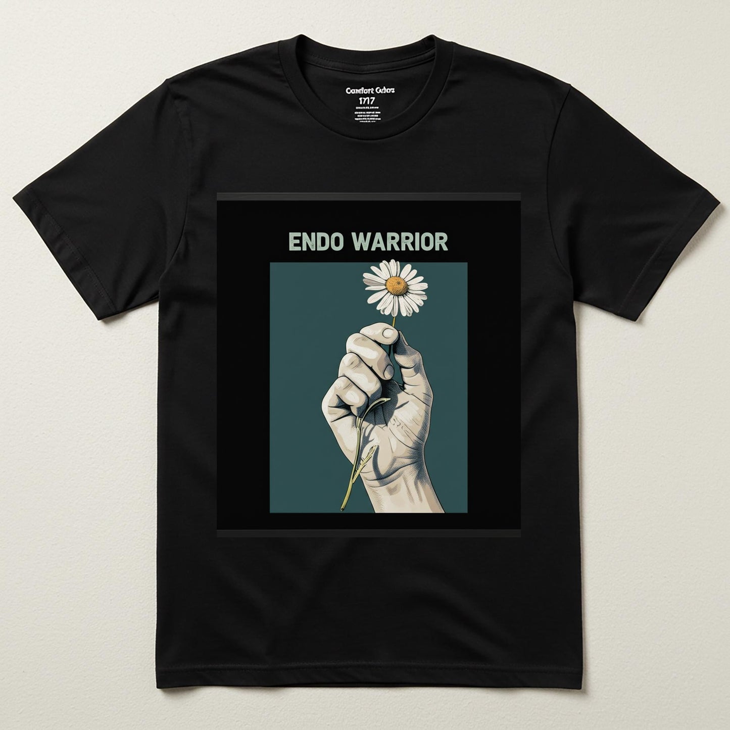 Endo Warrior T-shirt | Endometriosis Awareness Shirt | Chronic Illness Support Tee | Empowering Daisy Design | Unisex Garment-Dyed Gift