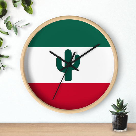 Minimalist Mexico-Inspired Wall Clock - Silent Non-Ticking, Colorful Modern Home Decor, Cactus Art Design, Unique Gift Idea